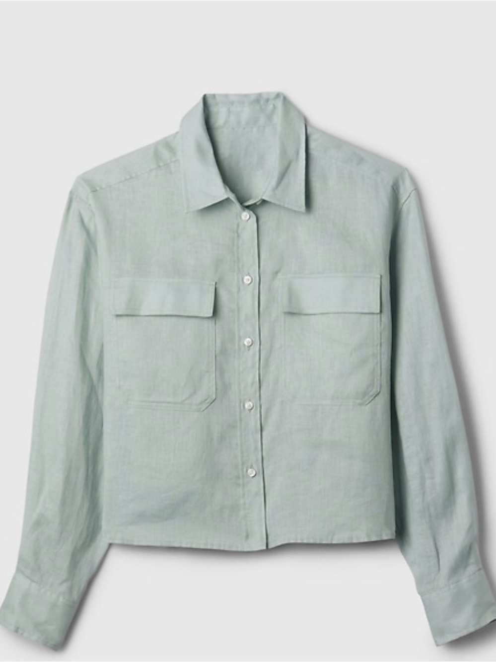 NWOT GAP 100% Linen Cropped Shirt M